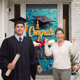 thumbnail image 6 of Gold Stars Graduation Banner Graduation Cap Grad Display Navy Blue Gold Tassel Congrats Backdrop for Graduation Party College Graduation Grad Ceremony, 6 of 8