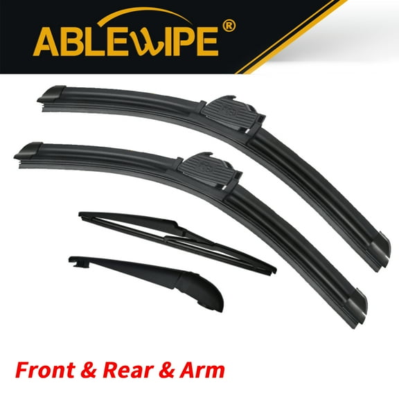 ABLEWIPE 4PCS Front and Rear Wiper Blades and Rear Wiper Arm Fit For Toyota RAV4 2000-2005, Set of 4, Y26J4O3G