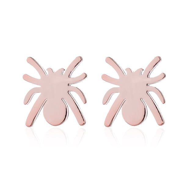 Pendientes de botón para mujer, pendientes de botón, pendientes de botón para mujer, joyería de Halloween, pendientes de araña de acero inoxidable, personalidad femenina, clip eléctrico