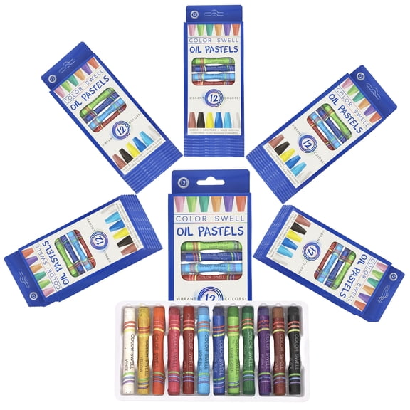 Color Swell Bulk Oil Pastels (432 Total) with Round Tips – 36 Packs, 12 Colors per Pack
