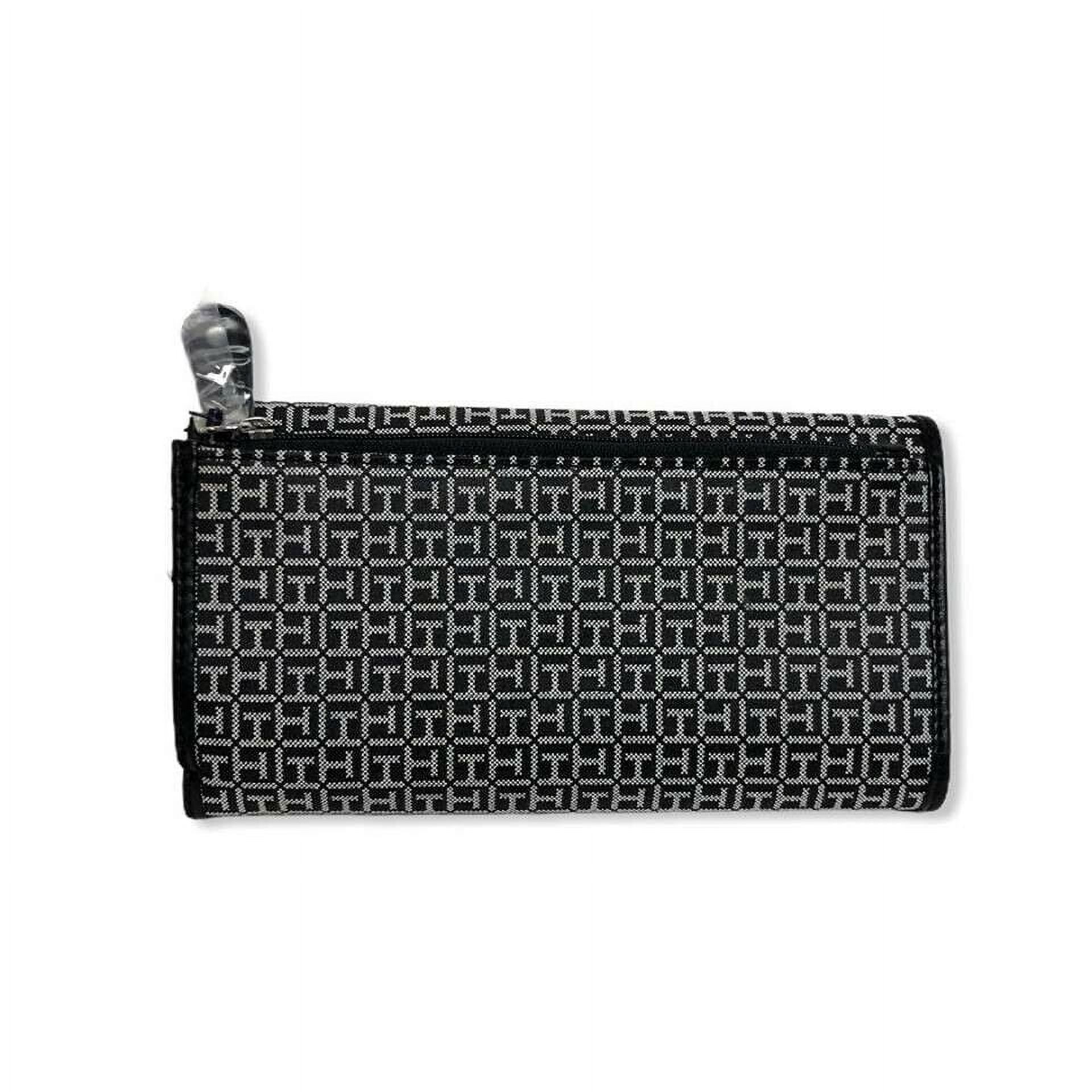 Tommy Hilfiger Womens Wallet Snap Closure Trifold Casual Checkbook - Black TH Monogram - image 2 of 3