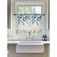 thumbnail image 3 of Sheer Curtains 45 Inch Length, Blue Eucalyptus Semi Sheer Curtains Light Filtering Window Treatment, Farmhouse Weeping Leaves Linen Privacy Voile Drapes for Living Room Bedroom 52x45 Inch, 3 of 7