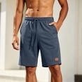 thumbnail image 5 of Erwazi Mens Shorts Solid Tear Away Side Snap Elastic Waist Button Casual Summer Daily Wear Athletic Shorts with Pocket, 5 of 7