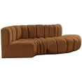 thumbnail image 3 of Bowery Hill Contemporary Soft Saddle Velvet Modular Sectional, 3 of 9