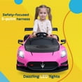 thumbnail image 3 of Kidzone 12V Ride On Car for Kids,Licensed Maserati GT2 Electric Battery Powered Sports Car Toy w/ Remote Control & Manual Drive, LED Lights, Bluetooth & USB & AUX Port - White, 3 of 7