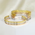 thumbnail image 2 of "Wherever you go…" Gold Stainless Steel Graduation Theme Hidden Message Gift for Her Cuff Bracelet with Gift Set, 2 of 12