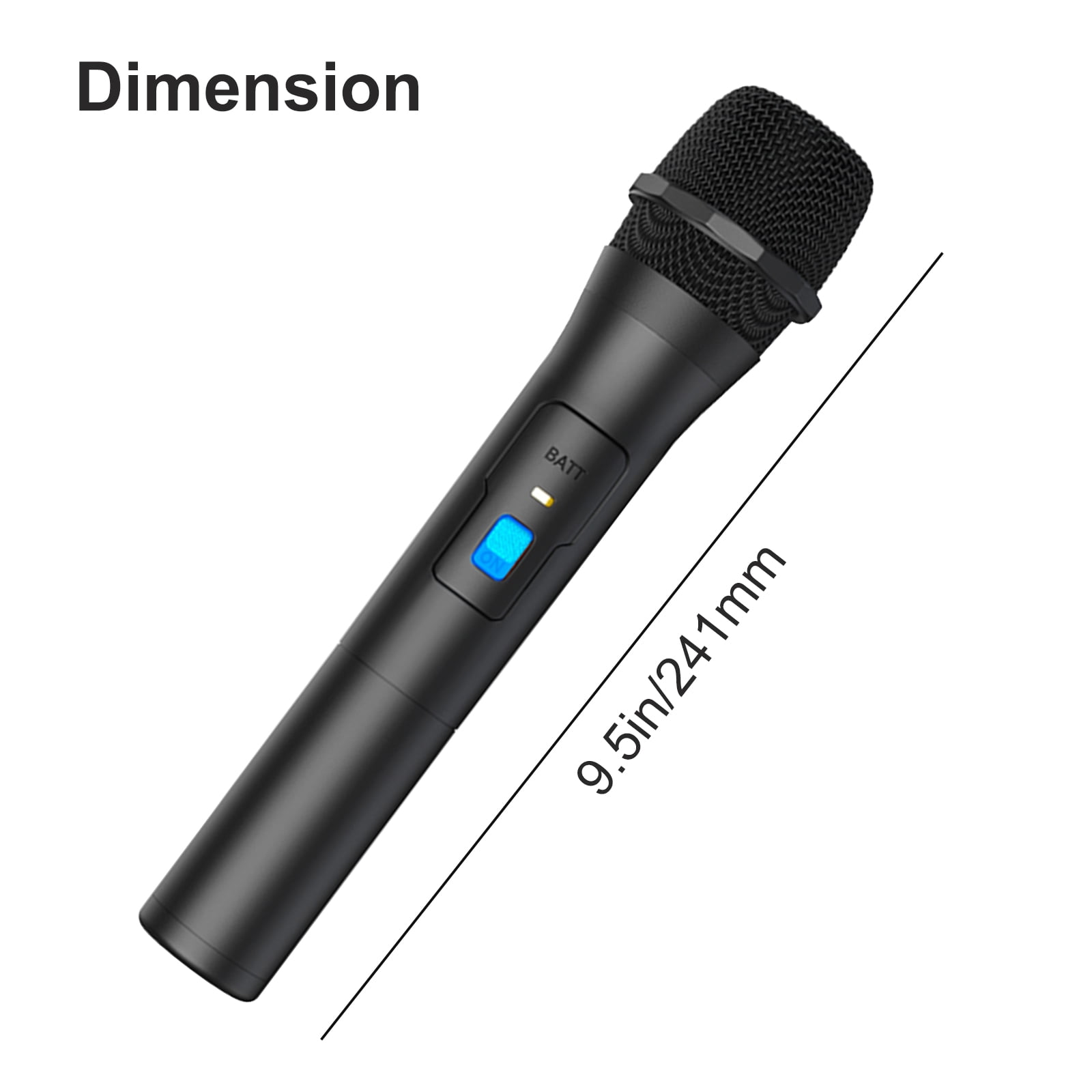 VHF Wireless Microphone, 2/1Pcs Universal Handheld Wireless Microphone, Portable Dynamic Mic with 3.5mm to 6.35mm Receiver for Karaoke/Business Meeting, Sing, Speech