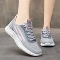 thumbnail image 2 of Daznico Women's Lightweight Walking Sneakers - Breathable Mesh with Elastic -On for Everyday Comfort (Flat Heel Design),Color:Grey,Size:6.5, 2 of 7