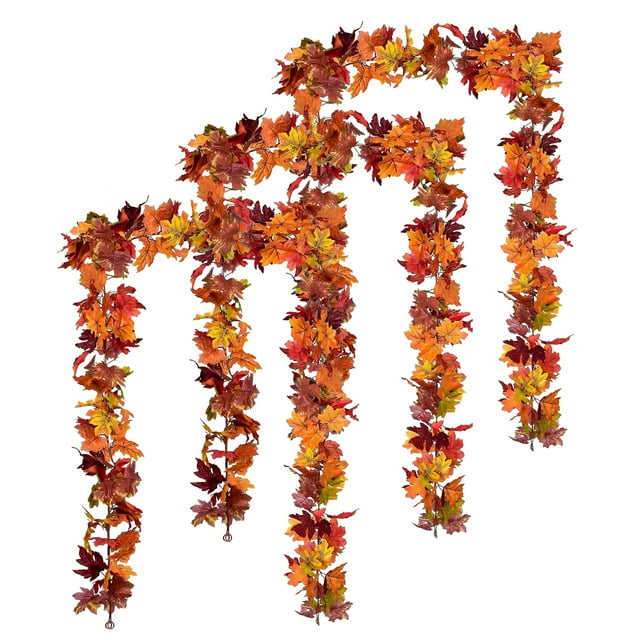 3-Pack 1.8M Artificial Autumn Leaf Garland for Home Decoration