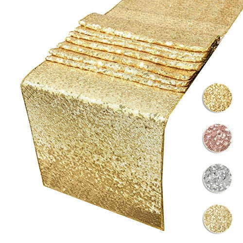 HOLIDAY SPECIAL 17” x 108” Gold Square Sequin Runner