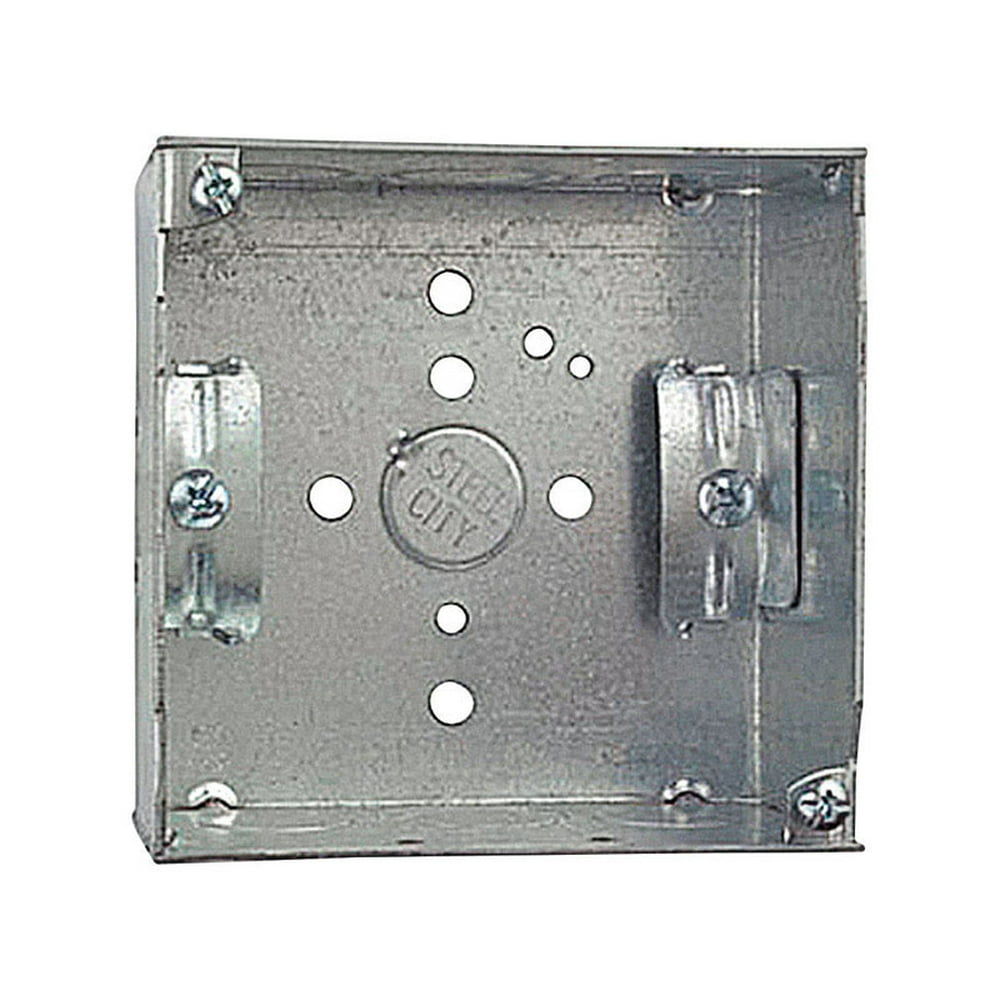 Steel City 4 in. Square Galvanized Steel Outlet Box Silver Walmart