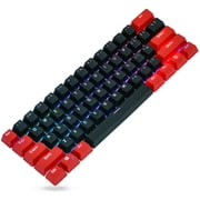 WHYSP 61 Keycaps 60 Percent, Red and Black Keycaps Set PBT OEM Costume Ducky Keycap with Key Puller for Cherry MX