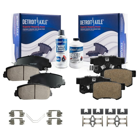 Detroit Axle - Front Rear Brake Pads Kit for Acura RDX 2014-2018, Ceramic Brake Pads with Hardware 2015 2016 2017 Replacement