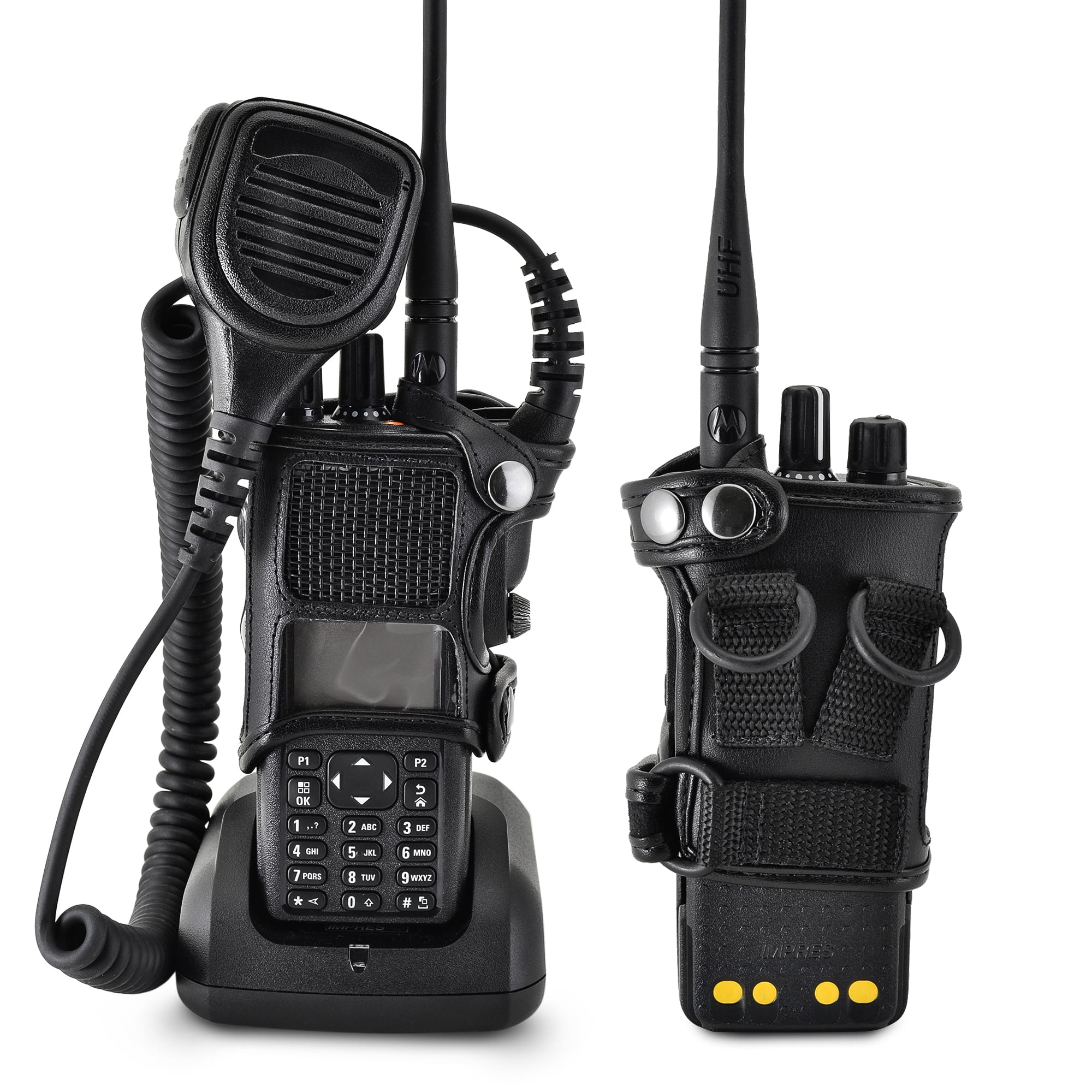 Non-Display Leather Carry Case Holster for Motorola XTS 5000 Two Way Radio 
