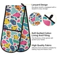 thumbnail image 4 of Dailycode Double Sided Oven Mitt with Loop Heat Resistant Kitchen Long Potholders 7" x 35" Minimalistic Colorful Leopard, 4 of 6