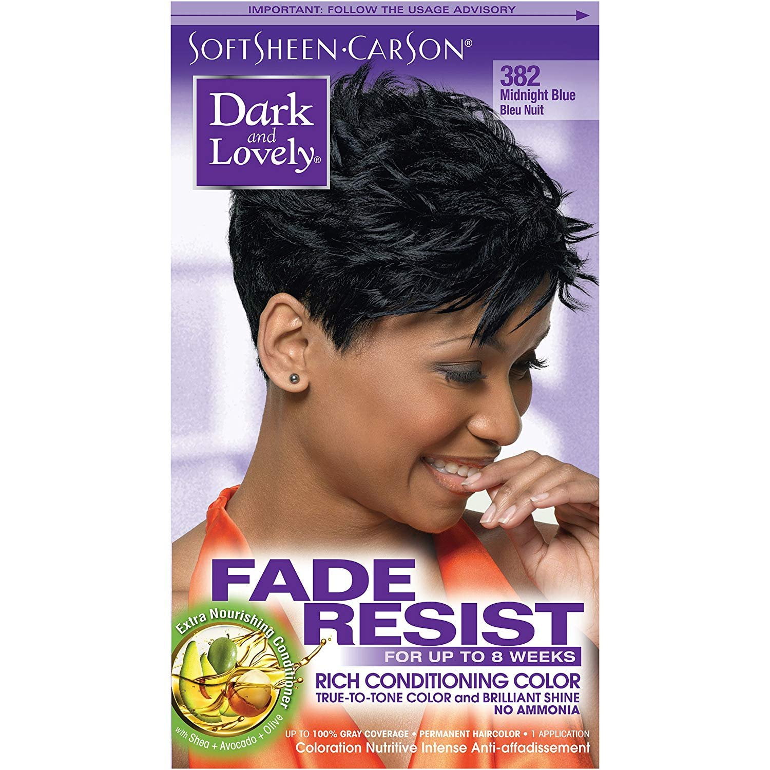 SoftSheen-Carson Dark and Lovely Fade Resist Rich Conditioning Color, Midnight  Blue 382 