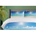 thumbnail image 4 of Ambesonne Landscape Duvet Cover Sets, Sky and Tropical Sea, 2-Queen, Cream Turquoise White, 4 of 7