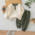 thumbnail image 5 of GPOECD Boys Outfits Versatile Two Piece Autumn Winter Sweatshirt and Track Pants with Cozy Long Sleeve Top Boys' Clothing Sets,Green,18-24 Months, 5 of 7