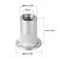 thumbnail image 2 of Unique Bargains 8-32 Écrous Rivets en Alliage d'Aluminium Tête Plate Filetée Écrou Argent 50 Pcs, 2 of 5