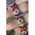thumbnail image 3 of 14K Ruby With Topaz Tennis Bracelet Silver Gold Anniversary Gift Antique Bracelet Ruby Stone Bracelet For Her Women Wedding Gift, 3 of 3