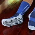 thumbnail image 5 of RATIVE Non-Slip Crew Socks with Grips for Adults, Men and Women, Large, Assorted Colors, 3 Pairs, 5 of 7