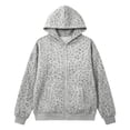 thumbnail image 4 of Women's Leopard Print Zip Up Long Sleeve Hoodie Oversized Casual Pullover With Pockets, Versatile Hooded Sweatshirt For Everyday Wear, 4 of 5