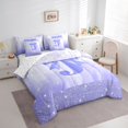 thumbnail image 3 of jejeloiu Monogrammed J Letter 7 Pieces Bedding Comforter Set,Kawaii Bowtie Bow Full Bedding Set For Bowknot Girl Reversible, 3 of 8