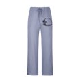 thumbnail image 4 of Aimik Hanes Men's Cotton Linen Pants Casual Elastic Waist Drawstring Pants Straight Leg Yoga Pants Lightweight Summer Beach Pants-Light Blue XXL, 4 of 4