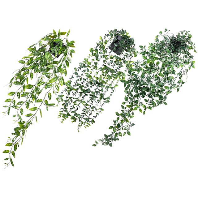 UPOUART 3Ud Planta Artificial Colgante En Maceta Con Natural Para Decorar Interiores
