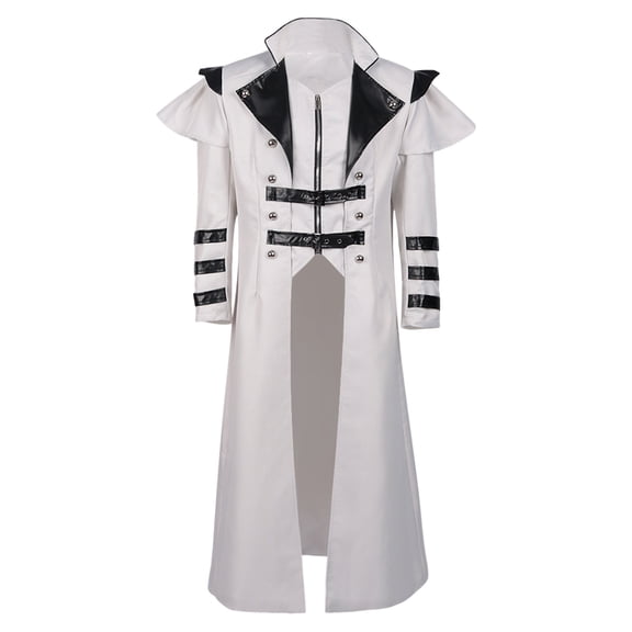 Men's Medieval Trench Coats Gothic Long Sleeve Stand Zipper Punk Jacket Vintage Halloween Party Tailcoat Jackets