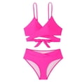 thumbnail image 5 of XIYON Womens Bikini Sets Women's Solid Color Tie Gathered Backless And Fashionable Bikini Split Swimsuit Vintage Beachwear, 5 of 7