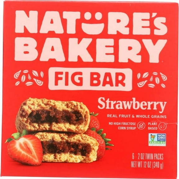 Natures Bakery Strawberry Stone Ground Whole Wheat Fig Bar, 12 Ounce -- 6 per case