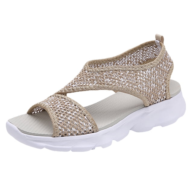 IUJSOY Womens Walking Sandals Mesh Open Toe Sports Water Sandals Arch Support Athletic Beach Shoes