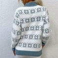 thumbnail image 5 of Clearance! Labakihah Women's Christmas Half High Neck Pullover Snowflake Sweater Blue, 5 of 9