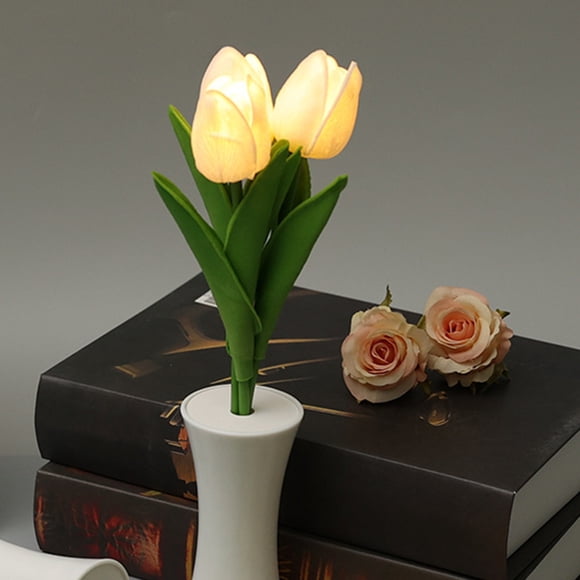 Raindrops Tulip Flower Table Lamp Indoor Decorative Night Light with Elegant Design