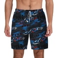 thumbnail image 2 of Goofa Blue Sports Car Printed Men's Swim Trunks Board Shorts Quick Dry Mens Swimming Trunks with Compression Liner,Breathable Fit Hawaii Beach Shorts-Small, 2 of 9