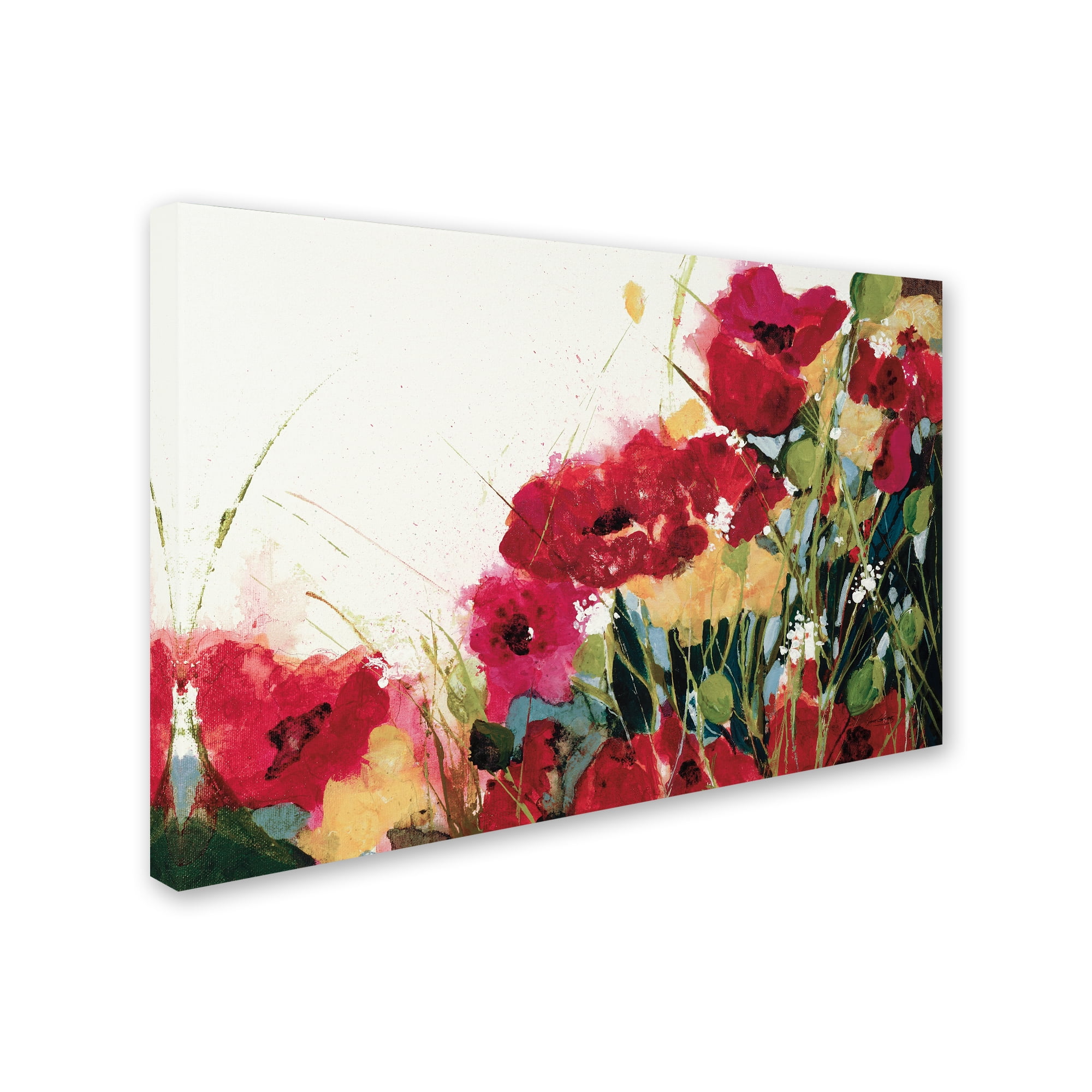 Trademark Fine Art 'Poppies and Flowers on White' Canvas Art by Jan Griggs
