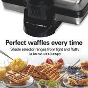 Hamilton Beach Belgian Waffle Maker with Nonstick Plates, Waffle Iron with Compact Storage, Stainless Steel