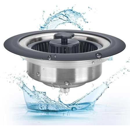 Upgraded 3 in 1 Kitchen Sink Drain Strainer and Stopper Set, Universal Pop Up Anti-Clogging Kitchen Sink Drain Stopper, Stainless Steel Sink Stopper