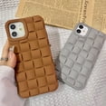 thumbnail image 5 of Compatible iPhone 12/12 Pro Case, Cute 3D Plaid Desgin Case Soft TPU Full Protection Shockproof Case for Women Grils (Brown), 5 of 15