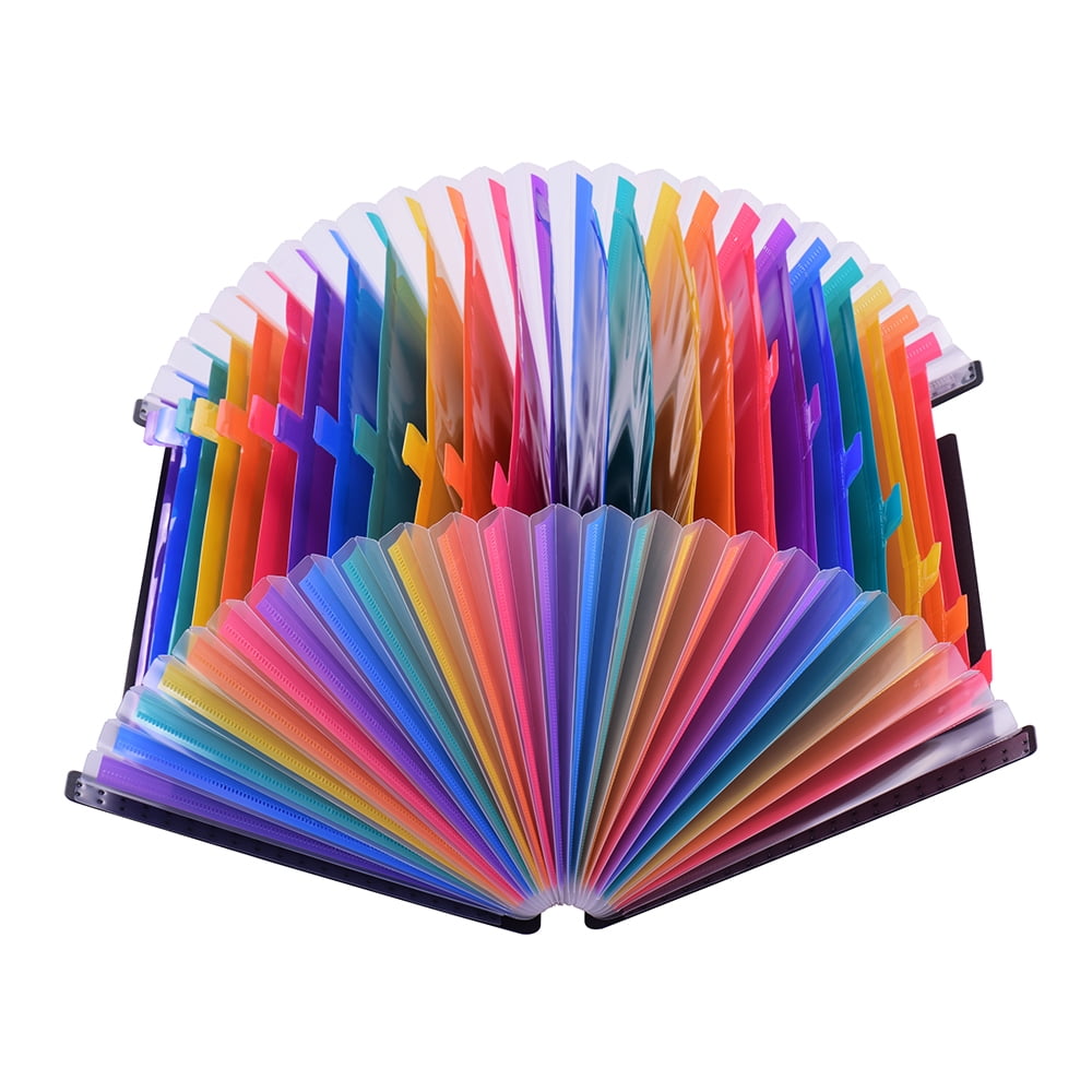 24 Pockets File Folder Organizer Expanding File Folder Rainbow Color ...