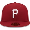 thumbnail image 2 of Men's New Era Cardinal Pittsburgh Pirates White Logo 59FIFTY Fitted Hat, 2 of 6
