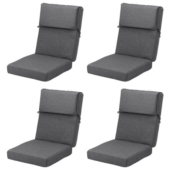 Aoodor 4-Piece Outdoor Chair Cushions 45 x 22 x 4 Inch Patio Furniture Seat Cushion - Carbon Black