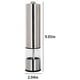 thumbnail image 3 of Molinillo de pimienta automático | Molino eléctrico de una sola mano con grosor ajustable | Acero inoxidable recargable Plata | Funciona con pilas | Ventana de llenado fácil | 9.05 pulgadas, 3 of 7
