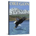 thumbnail image 1 of Eagle Diving - South Dakota - LP Original Poster (12x18 Gallery Wrapped Stretched Canvas), 1 of 1