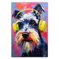 thumbnail image 2 of Standard Schnauzer Dog Headphone Wall Art Dog Decor Dog Painting Room Decor Animal Wall Art Animal Posters Dog - modern wall Decor - room wall decor, 2 of 5