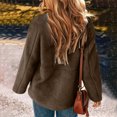 thumbnail image 3 of Lovskoo Winter Coats for Women Fuzzy Fleece Jackets Solid Zip Up Coats Long Sleeve Fuzzy Stand Collar Jacket Outerwear with Pockets Coffee, 3 of 7