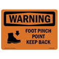 thumbnail image 1 of SignMission OS-WS-A-1824-L-12624 18 x 24 in. OSHA Warning Sign - Foot Pinch Point Keep Back, 1 of 1