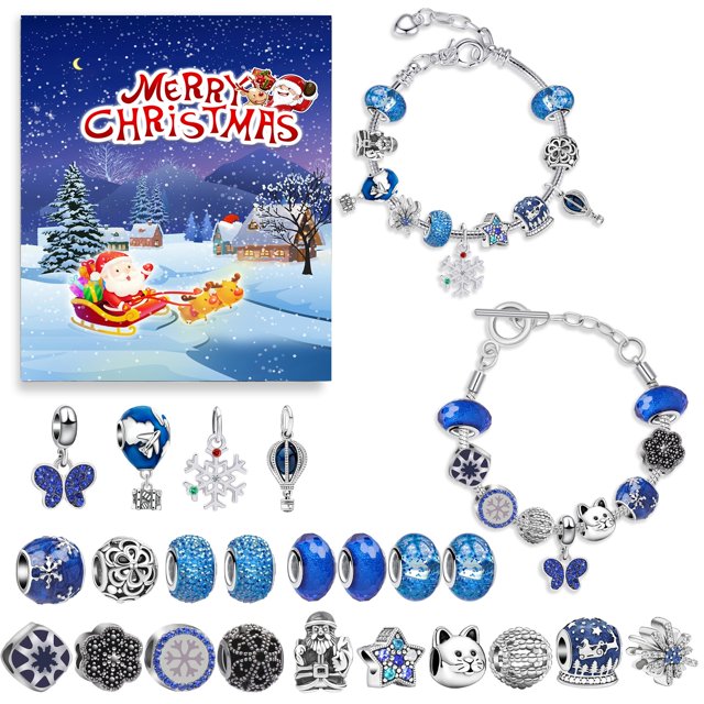 Christmas Advent Calendar Bracelet Christmas Themed DIY Charm Jewelry Bracelet Making Set Handmade Christmas Gift Box for WomenType 5GERMANY He Qiyong unisex