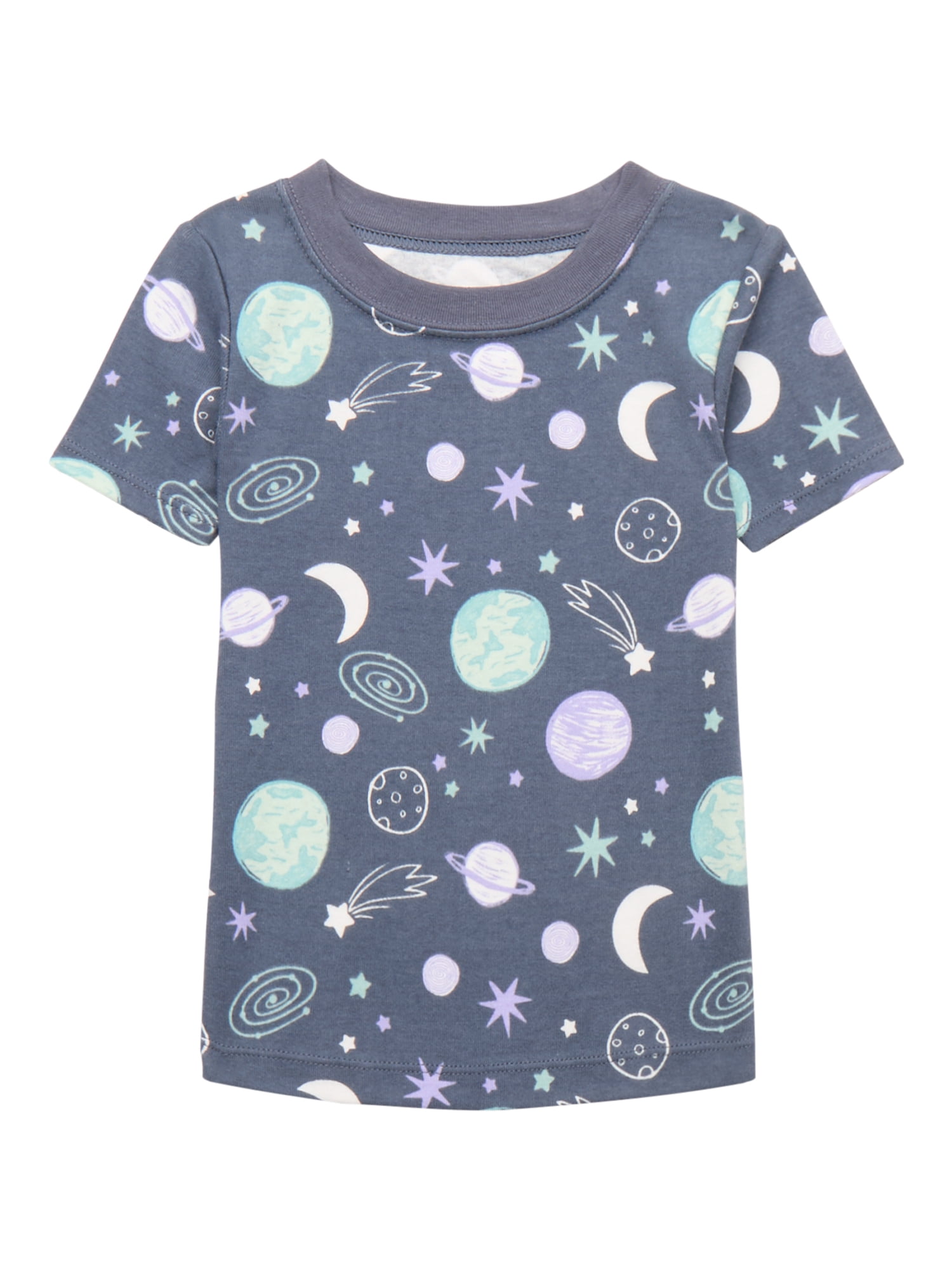 Wonder Nation Toddler Short Sleeve Tight Fit Cotton Pajama Set, 4-Piece, Sizes 12M-5T